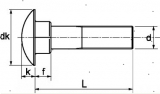 Flachrundschrauben mit Vierkantansatz DIN 603 - M5x20 - Polyamid natur / PA6.6 natur