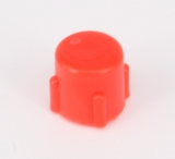 Gewindeschutzkappen LDPE. rot metrisch D (mm)= 21.9 h (mm)= 9.5 H (mm)= 14 Gewindegroesse M20x1.5