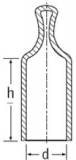 Flexicaps mit Abziehlasche flexibles PVC. gelb d (mm)= 40.8 h (mm)= 38 BSP - Metrisch - UNF 15/8inch d1 (mm)= d2 (mm)=