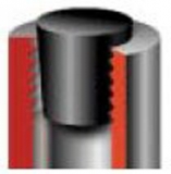 Konische Hochtemperatur-Stopfen EPDM - schwarz d1 (mm)= 11.1 d2 (mm)= 8.7 H (mm)= 17.5 BSP - Metrisch M12 UNF 7/16inch Typ 1