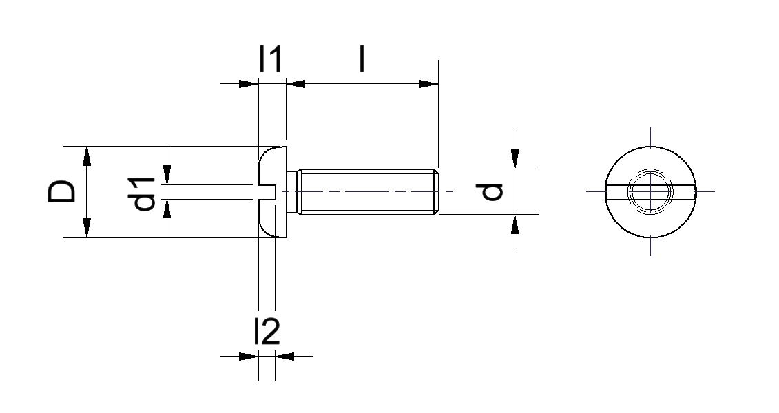 Flachrundschraube Zylinderkopfschraube mit Schlitz DIN85