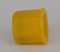 Dichtungskappen mit Gewinde HDPE. gelb BSP D (mm)= 90 h (mm)= 17 H (mm)= 19.5 SW1 (mm)= 80 SW2 (mm)= 87.7 fr Gewindegroesse 21/2inch x 11