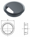 Kabeldurchfuehrungen ABS 65mm - rund Silber/Schwarz 78 65 65 19