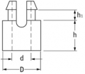 Einrast-Abstandshalter Nylon / PA6.6 natur D (mm)= 6.4 d (mm)= 3.2 h (mm)= 2.7 PCB Befestigungsbohrung (mm)= 4