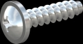 screw for plastic: Screw STS-plus KN6031 2x8 - H1 steel, hardened 10.9 zinc-plated 5-7 ?m, baked, blue / transparent passivated
