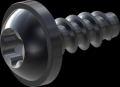 screw for plastic: Screw STS-plus KN6038 1.4x3.5 - T5 steel, hardened 10.9 Zinc-Nickel-plated,  baked, passivated black/ Cr-VI-free, sealed, 720 h until Fe-Corrosion