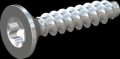 screw for plastic: Screw STS-plus KN6041 1.2x6 - T3 steel, hardened 10.9 zinc-plated 5-7 ?m, baked, blue / transparent passivated
