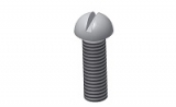 half round screw with slot. PA6.6 colour nature. M5X8