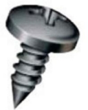 flat head tapping screw. crossslot 8 3.5 6.5 3.1 colour black Polyphtal