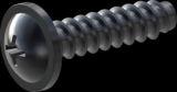 screw for plastic: Screw STS-plus KN6031 5x20 - H2 steel, hardened 10.9 Zinc-Nickel-plated,  baked, passivated black/ Cr-VI-free, sealed, 720 h until Fe-Corrosion