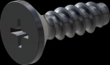 screw for plastic: Screw STS-plus KN6033 2.5x8 - H1 steel, hardened 10.9 Zinc-Nickel-plated,  baked, passivated black/ Cr-VI-free, sealed, 720 h until Fe-Corrosion
