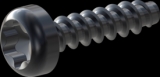 screw for plastic: Screw STS-plus KN6039 1x4 - T3 steel, hardened 10.9 Zinc-Nickel-plated,  baked, passivated black/ Cr-VI-free, sealed, 720 h until Fe-Corrosion