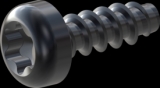 screw for plastic: Screw STS-plus KN6039 1.2x3.5 - T3 steel, hardened 10.9 Zinc-Nickel-plated,  baked, passivated black/ Cr-VI-free, sealed, 720 h until Fe-Corrosion