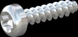 screw for plastic: Screw STS-plus KN6039 1.2x5 - T3 steel, hardened 10.9 zinc-plated 5-7 ?m, baked, blue / transparent passivated