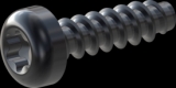 screw for plastic: Screw STS-plus KN6039 1.4x5 - T3 steel, hardened 10.9 Zinc-Nickel-plated,  baked, passivated black/ Cr-VI-free, sealed, 720 h until Fe-Corrosion