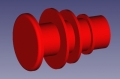 Gerippte Rohrendstopfen LDPE rot D (mm)= 49.4 d1 (mm)= - d2 (mm)= 49 d3 (mm)= 45.5 d4 (mm)= 28 H (mm)= 31.5 Rohraussendurchmesser (mm)= 50