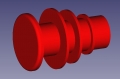 Gerippte Rohrendstopfen LDPE rot D (mm)= 113 d1 (mm)= - d2 (mm)= 112.5 d3 (mm)= 109 d4 (mm)= 70 H (mm)= 35 Rohraussendurchmesser (mm)= 114.3