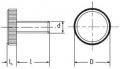 knurled head screw M6x12 PA6.6 colour black Kopfdurchmesser D= 15.5 mm, Kopfhhe l1 =3.6 mm