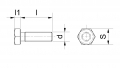 Sechskantschraube DIN 933 > ISO 4017 - M5x10 PVDF