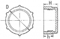 Gewindeschutzkappen LDPE. rot metrisch D (mm)= 34 h (mm)= 11.5 H (mm)= 14 Gewindegroesse M30x2