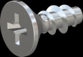 screw for plastic: Screw STS KN1033 2x5 - Z1 steel, hardened 10.9 zinc-plated 5-7 ?m, baked, blue / transparent passivated
