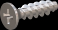 screw for plastic: Screw STS KN1033-Neu 2.2x8 - Z1 stainless-steel, A2 - 1.4567 Bright-pickled and passivated