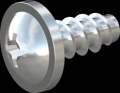 screw for plastic: Screw STS-plus KN6031 2x4.5 - H1 steel, hardened 10.9 zinc-plated 5-7 ?m, baked, blue / transparent passivated