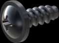 screw for plastic: Screw STS-plus KN6031 2x5 - H1 steel, hardened 10.9 Zinc-Nickel-plated,  baked, passivated black/ Cr-VI-free, sealed, 720 h until Fe-Corrosion