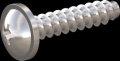 screw for plastic: Screw STS-plus KN6031 2.2x10 - H1 stainless-steel, A2 - 1.4567 Bright-pickled and passivated