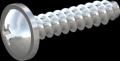 screw for plastic: Screw STS-plus KN6031 2.2x10 - H1 steel, hardened 10.9 zinc-plated 5-7 ?m, baked, blue / transparent passivated