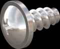 screw for plastic: Screw STS-plus KN6031 3x6 - H1 stainless-steel, A2 - 1.4567 Bright-pickled and passivated