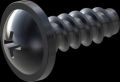 screw for plastic: Screw STS-plus KN6031 3x8 - H1 steel, hardened 10.9 Zinc-Nickel-plated,  baked, passivated black/ Cr-VI-free, sealed, 720 h until Fe-Corrosion