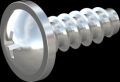 screw for plastic: Screw STS-plus KN6031 3x8 - H1 steel, hardened 10.9 zinc-plated 5-7 ?m, baked, blue / transparent passivated