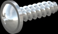 screw for plastic: Screw STS-plus KN6031 3x10 - H1 steel, hardened 10.9 zinc-plated 5-7 ?m, baked, blue / transparent passivated