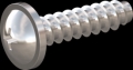 screw for plastic: Screw STS-plus KN6031 3x12 - H1 stainless-steel, A2 - 1.4567 Bright-pickled and passivated
