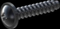 screw for plastic: Screw STS-plus KN6031 3x14 - H1 steel, hardened 10.9 Zinc-Nickel-plated,  baked, passivated black/ Cr-VI-free, sealed, 720 h until Fe-Corrosion