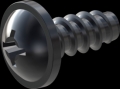 screw for plastic: Screw STS-plus KN6031 3.5x8 - H2 steel, hardened 10.9 Zinc-Nickel-plated,  baked, passivated black/ Cr-VI-free, sealed, 720 h until Fe-Corrosion