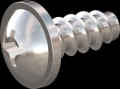 screw for plastic: Screw STS-plus KN6031 3.5x8 - H2 stainless-steel, A2 - 1.4567 Bright-pickled and passivated