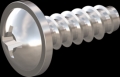 screw for plastic: Screw STS-plus KN6031 3.5x10 - H2 stainless-steel, A2 - 1.4567 Bright-pickled and passivated