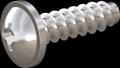 screw for plastic: Screw STS-plus KN6031 3.5x12 - H2 stainless-steel, A2 - 1.4567 Bright-pickled and passivated