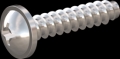screw for plastic: Screw STS-plus KN6031 3.5x16 - H2 stainless-steel, A2 - 1.4567 Bright-pickled and passivated