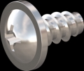 screw for plastic: Screw STS-plus KN6031 4x8 - H2 stainless-steel, A2 - 1.4567 Bright-pickled and passivated