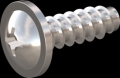 screw for plastic: Screw STS-plus KN6031 4x12 - H2 stainless-steel, A2 - 1.4567 Bright-pickled and passivated