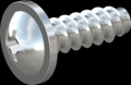 screw for plastic: Screw STS-plus KN6031 4x12 - H2 steel, hardened 10.9 zinc-plated 5-7 ?m, baked, blue / transparent passivated