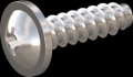 screw for plastic: Screw STS-plus KN6031 4x14 - H2 stainless-steel, A2 - 1.4567 Bright-pickled and passivated