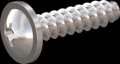 screw for plastic: Screw STS-plus KN6031 4x16 - H2 stainless-steel, A2 - 1.4567 Bright-pickled and passivated