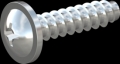 screw for plastic: Screw STS-plus KN6031 4x16 - H2 steel, hardened 10.9 zinc-plated 5-7 ?m, baked, blue / transparent passivated