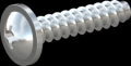 screw for plastic: Screw STS-plus KN6031 4x18 - H2 steel, hardened 10.9 zinc-plated 5-7 ?m, baked, blue / transparent passivated