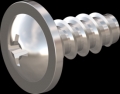 screw for plastic: Screw STS-plus KN6031 4.5x10 - H2 stainless-steel, A2 - 1.4567 Bright-pickled and passivated