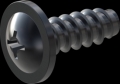 screw for plastic: Screw STS-plus KN6031 4.5x12 - H2 steel, hardened 10.9 Zinc-Nickel-plated,  baked, passivated black/ Cr-VI-free, sealed, 720 h until Fe-Corrosion